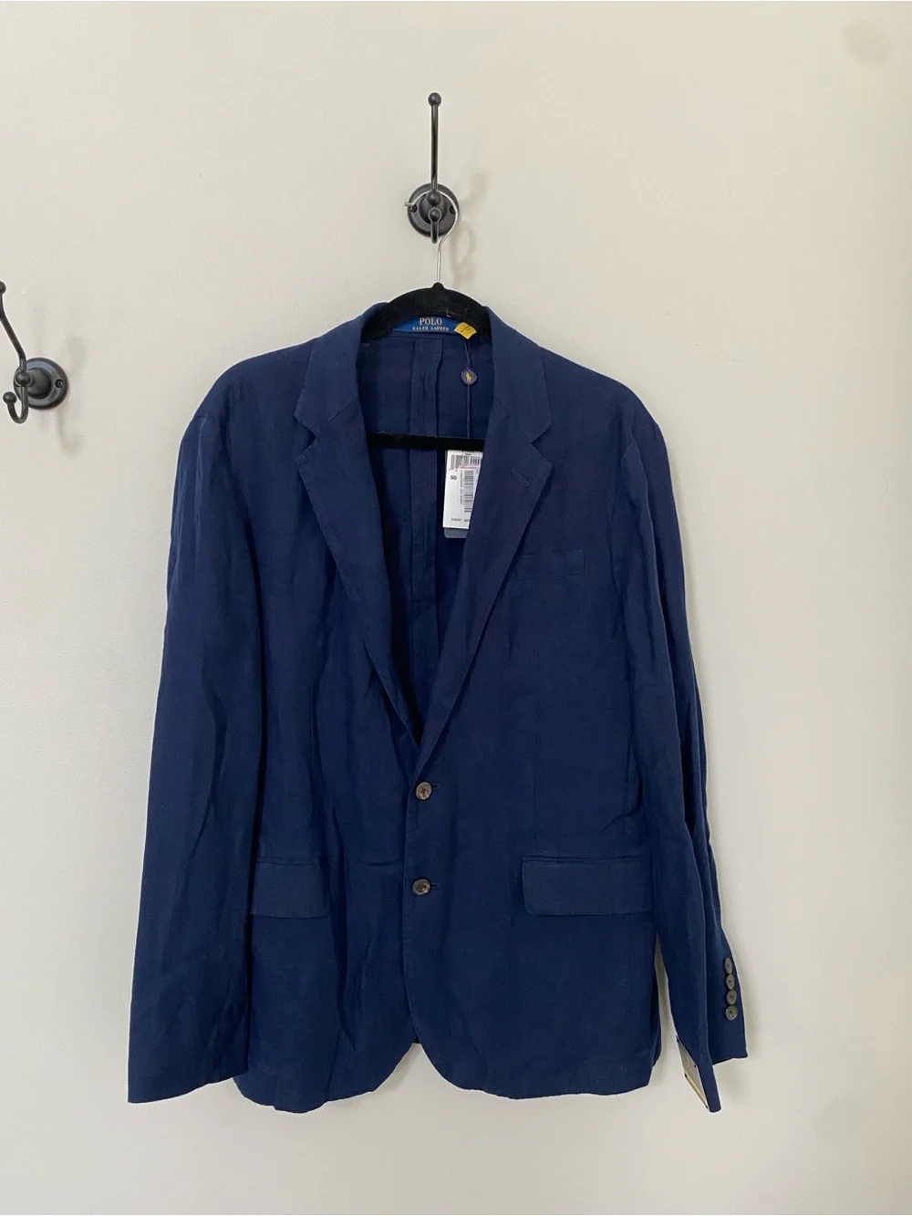 NEW Polo by Ralph Lauren 100% Linen Navy Blue Two-Button Men's Blazer